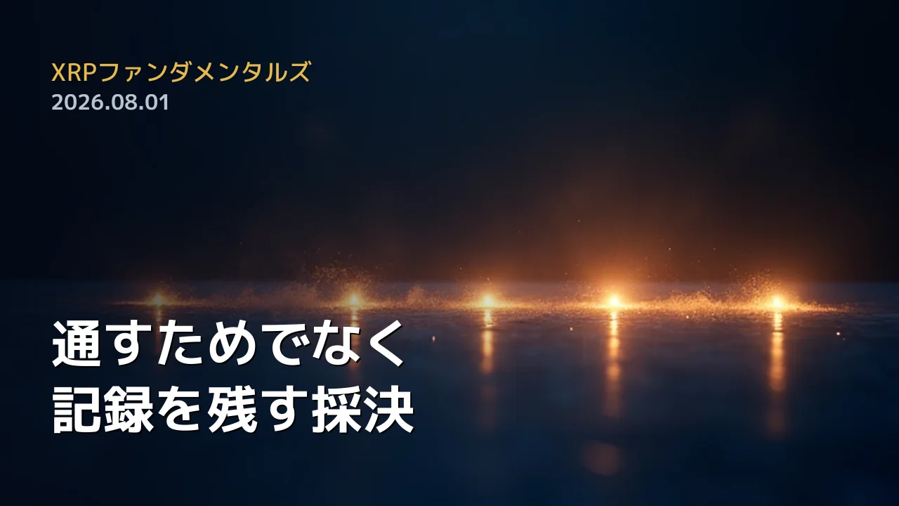 XRPファンダメンタルズ 2026年8月1日
